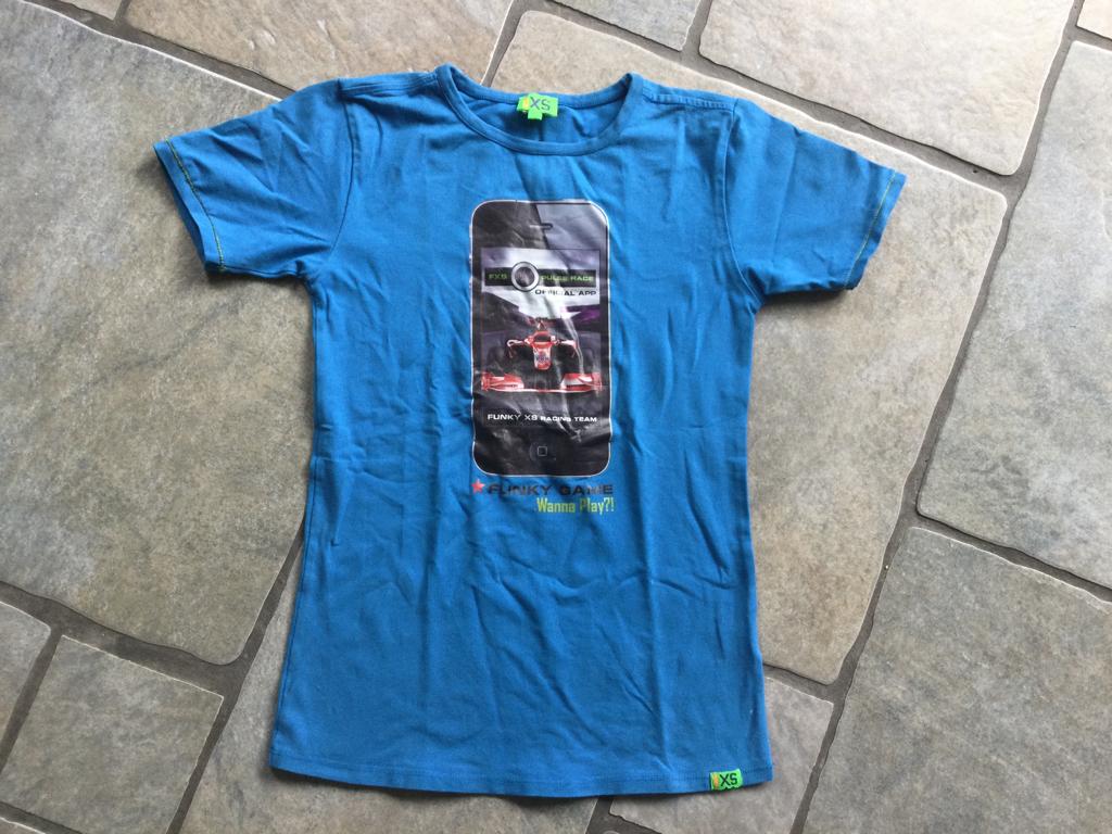 Prachtig blauw FUNKY XS t shirt formule 1 maat 158/164, Kinderen en Baby's, Ophalen of Verzenden, Zo goed als nieuw, Funky XS