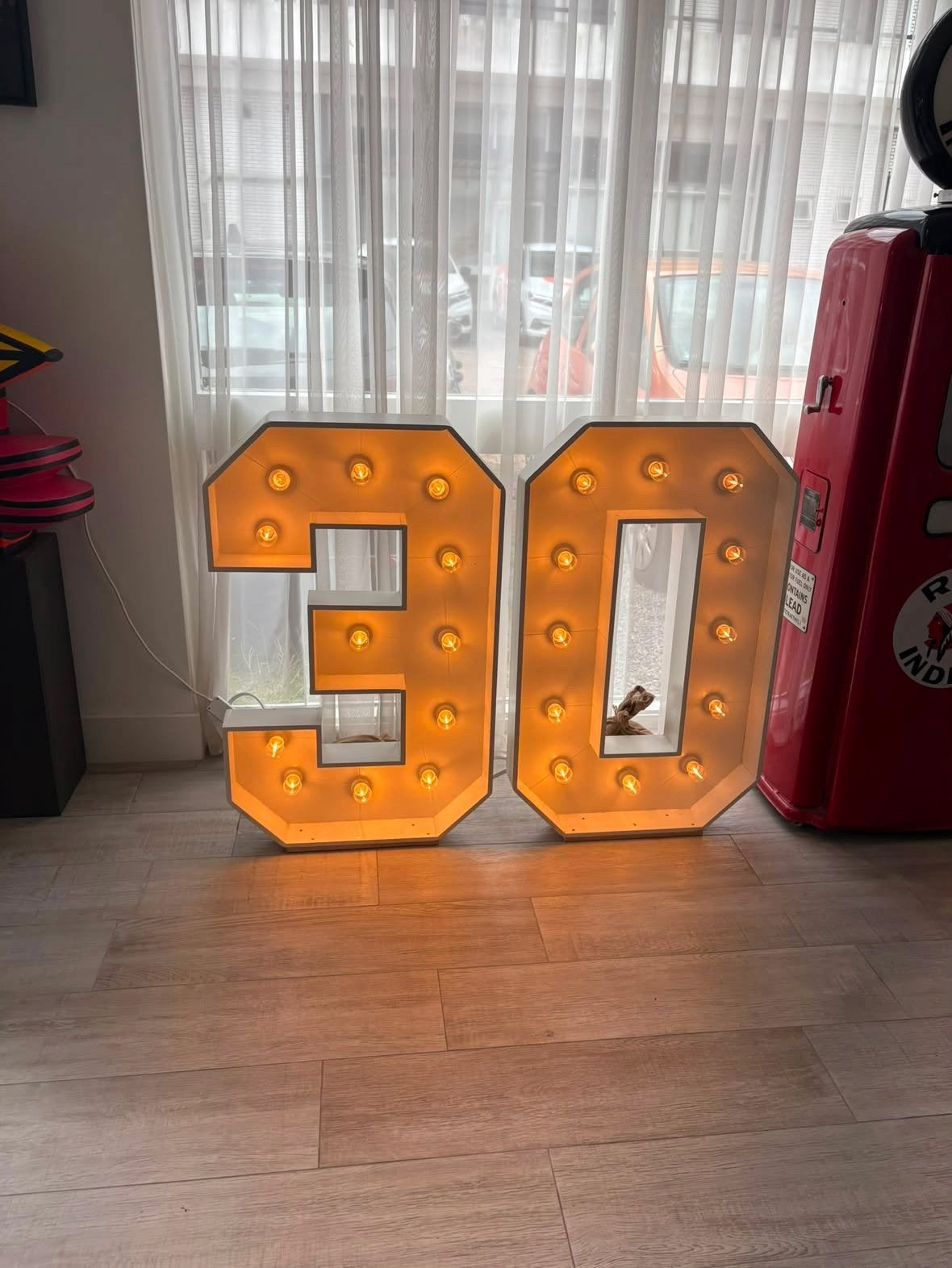 Grote lichtcijfers en lichtletters LED op stekker, Ophalen, Zo goed als nieuw, Geboorte of Huwelijk
