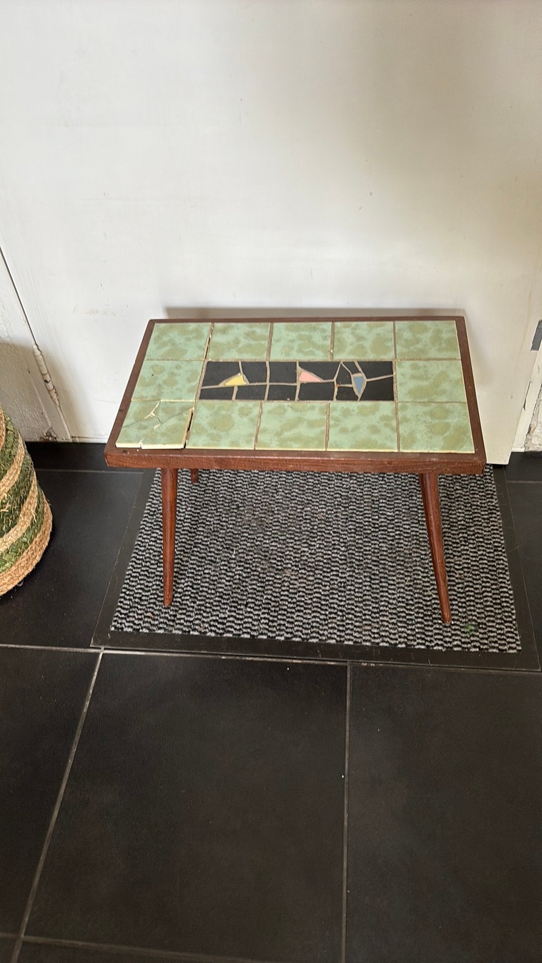 Vintage jaren 60 bijzet tafeltje, Ophalen, Zo goed als nieuw, Rechthoekig, Minder dan 50 cm