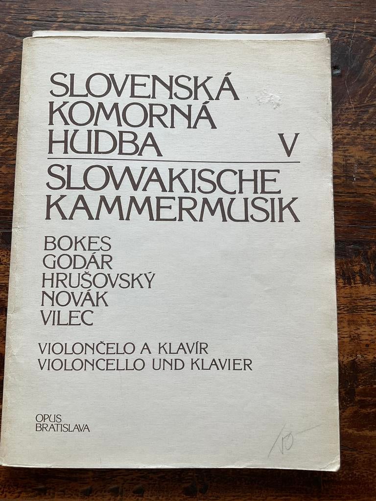 Bladmuziek Slowakische kammermusik violoncello en piano, Gebruikt, Klassiek, Ophalen of Verzenden, Artiest of Componist