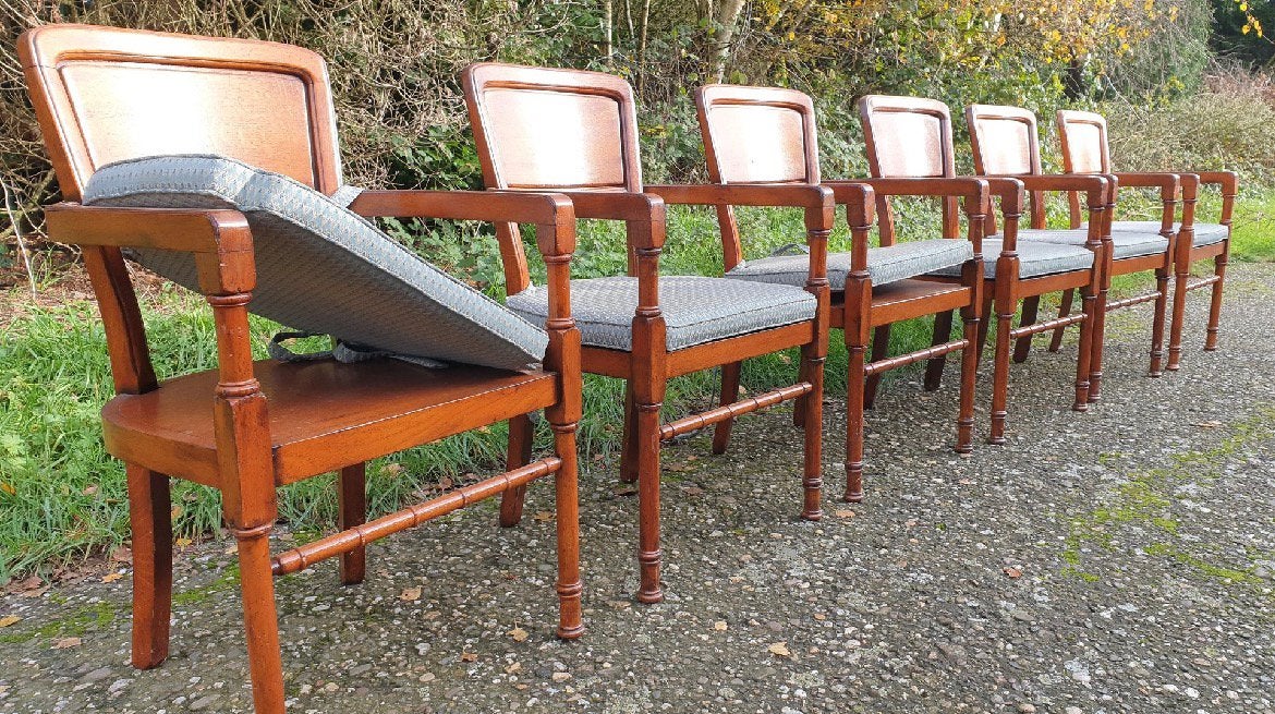 6 kersenhouten eetkamer armstoelen RAC Royal antique, Ophalen