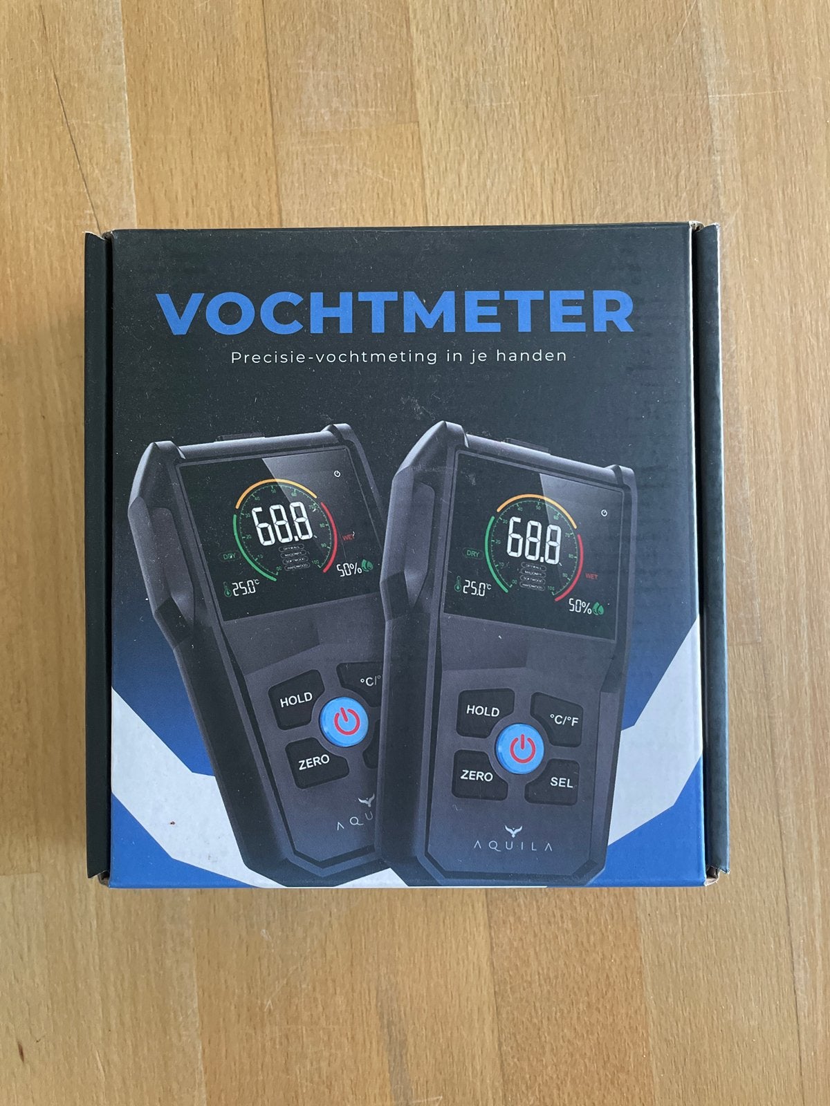 Aquila AQ700A Pinloze Vochtmeter voor Hout en Muren, Doe-het-zelf en Verbouw, Meetapparatuur, Ophalen, Nieuw, Vocht of Vloeistof
