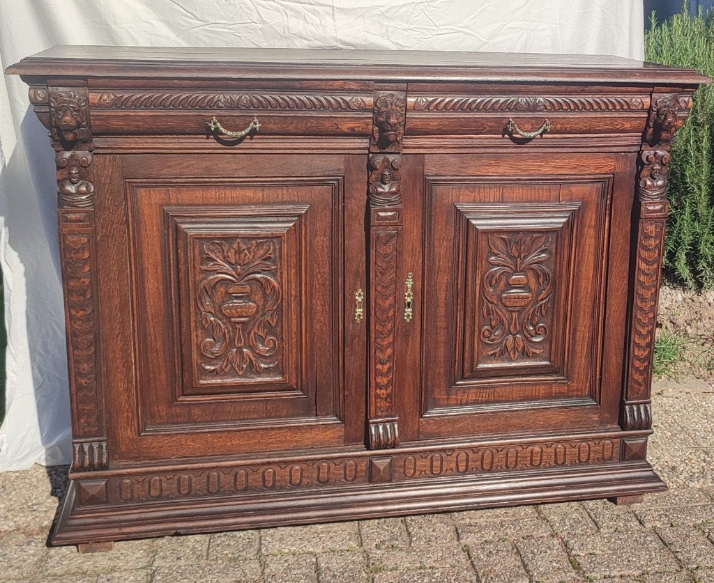 Massief eikenhouten dressoir/buffetkast, Ophalen
