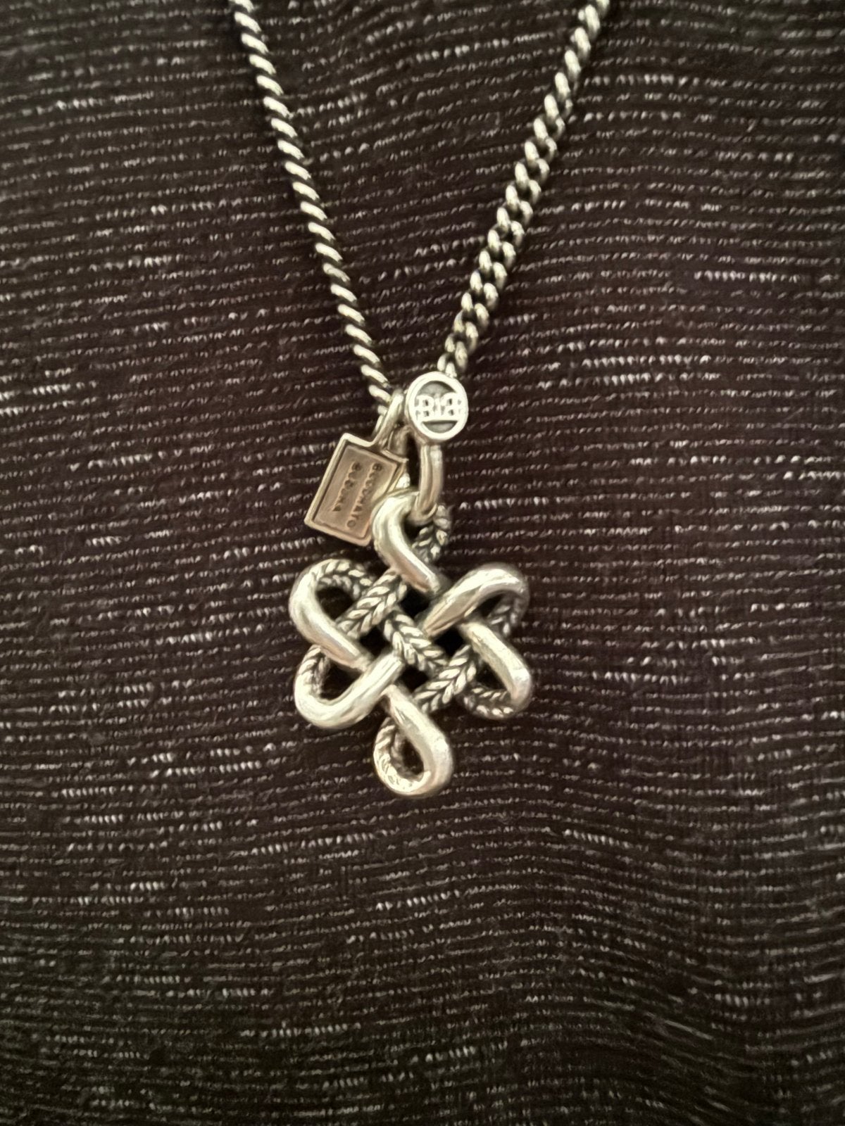 Buddha to Buddha Zilveren Ketting met Knoop Hanger 925, Ophalen, Gebruikt, Zilver, Met hanger