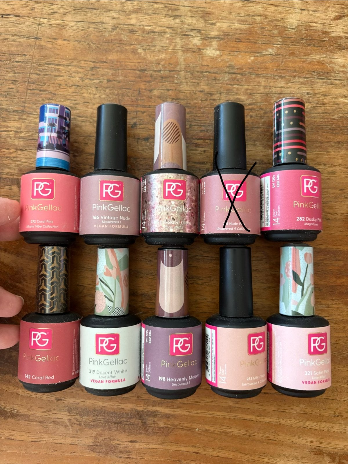 9 lakjes pink gellac nude roze kleuren, Ophalen of Verzenden, Zo goed als nieuw, Roze, Handen en Nagels