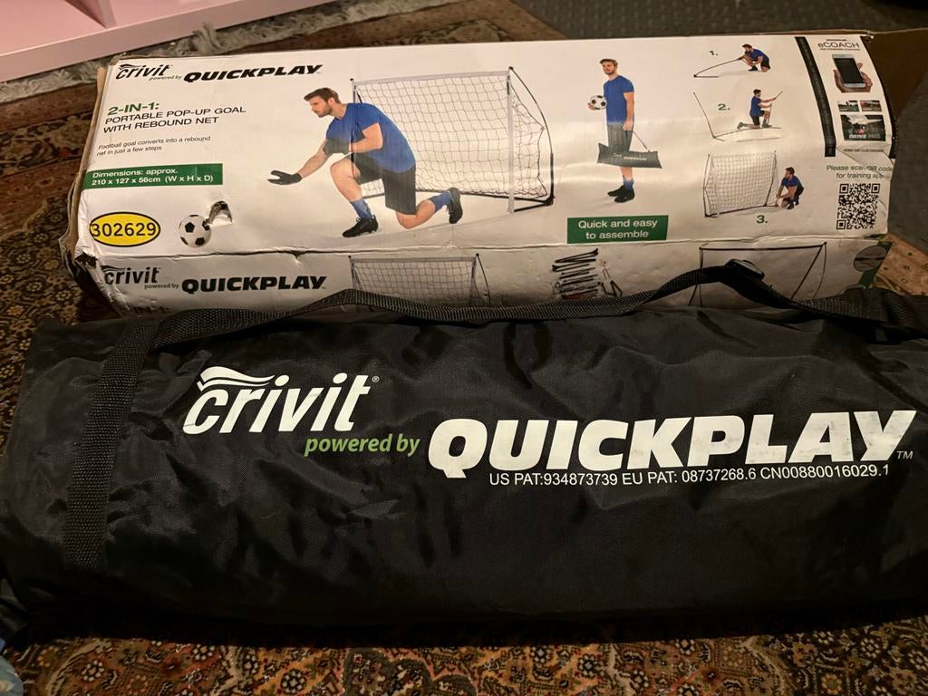 Crivit Quickplay 2-in-1 Voetbaldoel met Rebound Net, Maat XL, Ophalen of Verzenden, Zo goed als nieuw, Overige typen