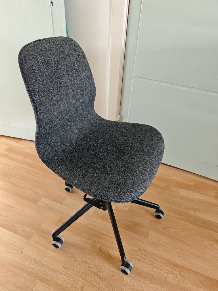 IKEA LANGFJALL chair with casters, Ophalen, Gebruikt, Grijs, Bureaustoel