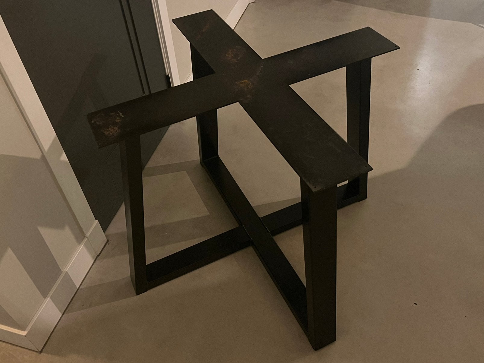 Industriële stalen kruispoot eettafel, Ophalen, Tafelpoot, 50 tot 100 cm, 50 tot 100 cm