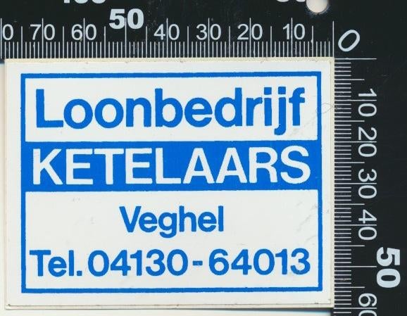 Sticker: Loonbedrijf Ketelaars - Veghel, Ophalen of Verzenden, Zo goed als nieuw, Bedrijf of Vereniging