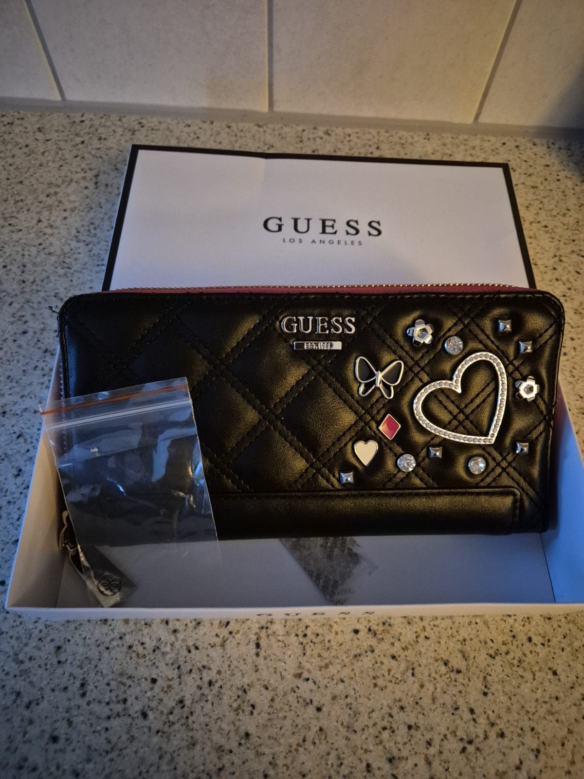 Guess portemonnee bling, Ophalen, Zo goed als nieuw, Zwart, Guess