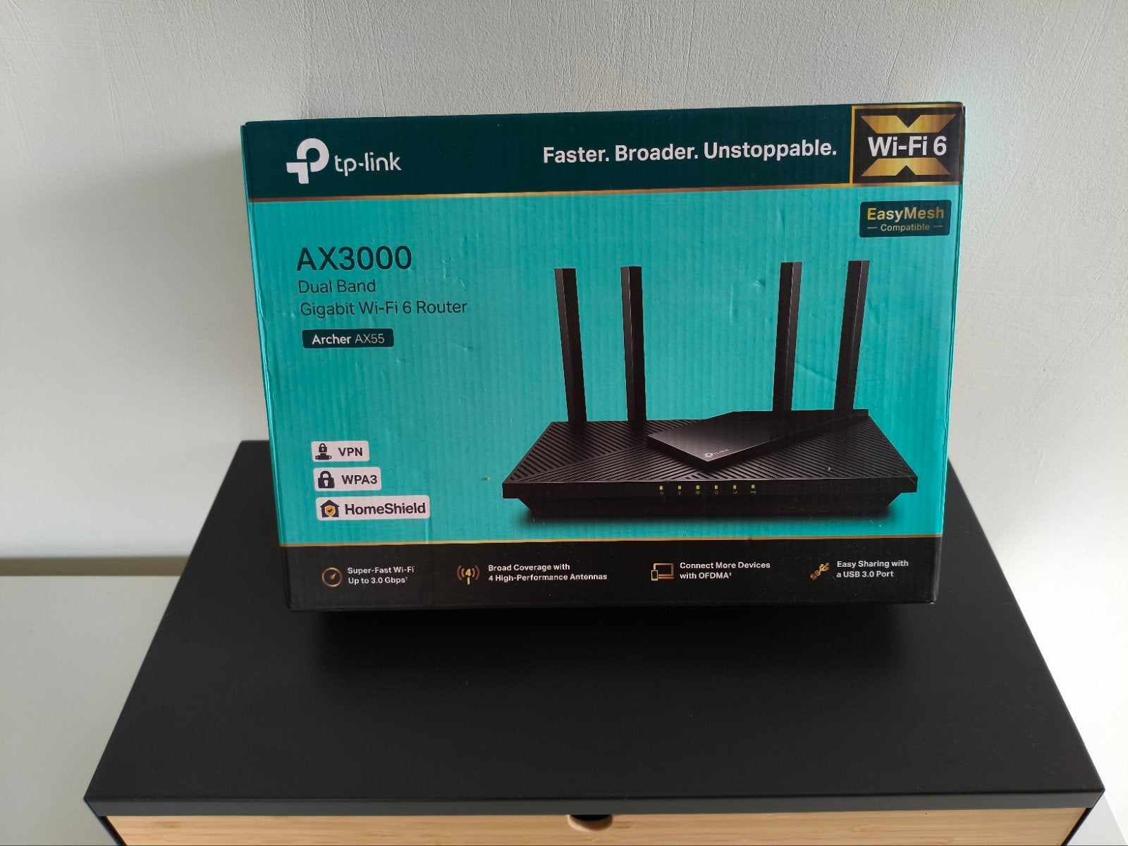 TP-Link Archer AX55 AX3000 Dual Band Gigabit Wi-Fi 6 Router, Computers en Software, Routers en Modems, Ophalen of Verzenden, Zo goed als nieuw