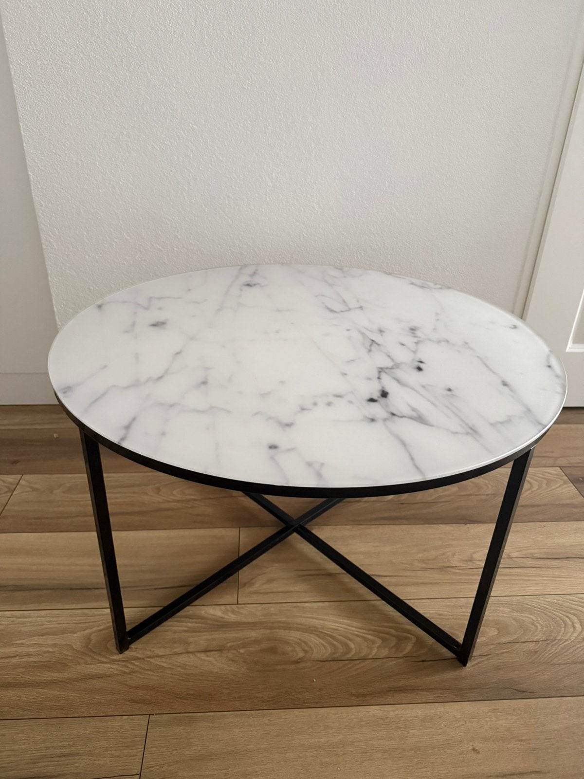 Marmerlook salontafel 80cm te koop!, Ophalen, 50 tot 100 cm, Rond, 50 tot 100 cm