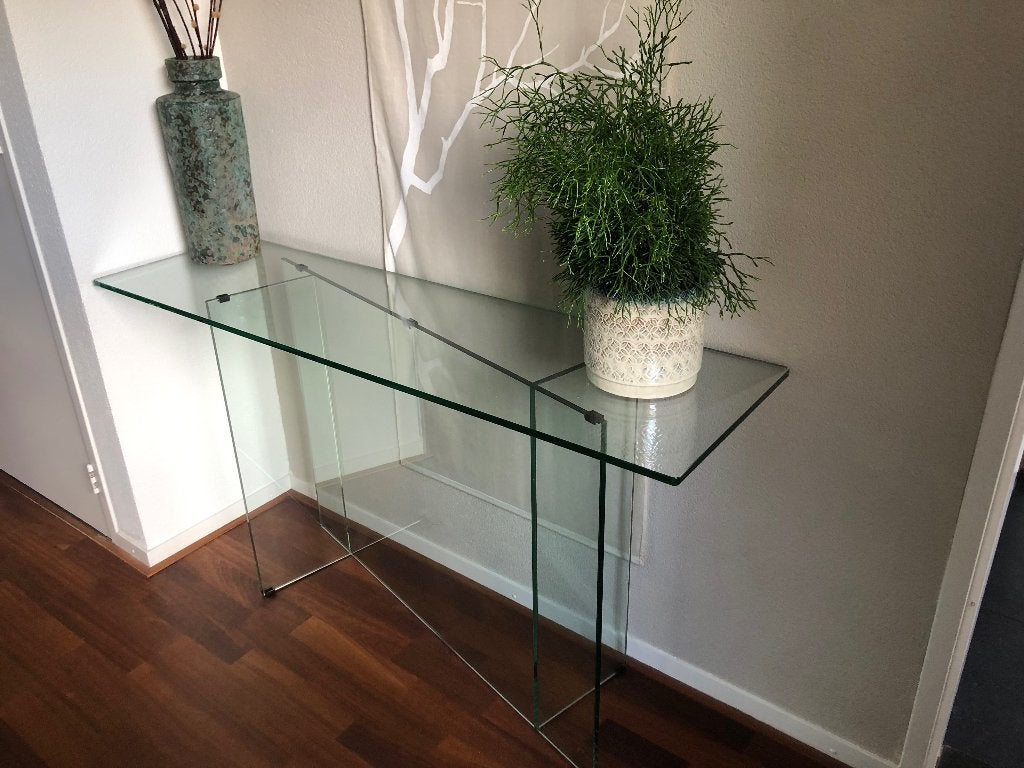 Glazen Sidetable, Ophalen, Gebruikt, 50 tot 100 cm, Glas