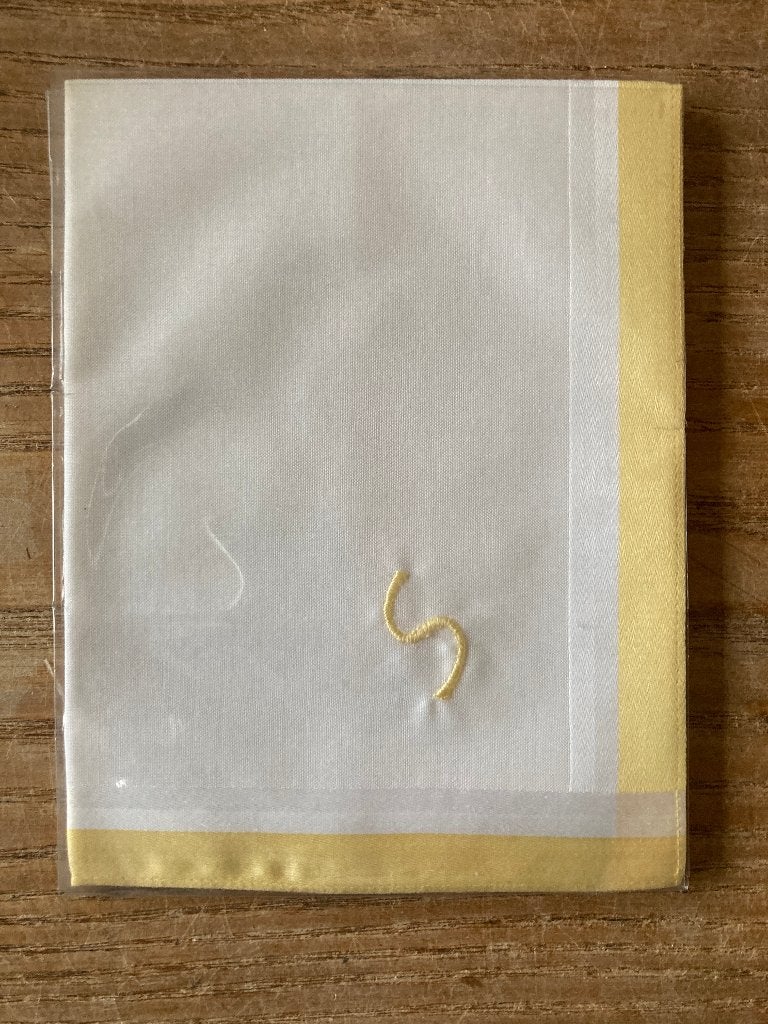 Vintage dames zakdoekje dameszakdoekje - monogram S - nieuw, Ophalen of Verzenden