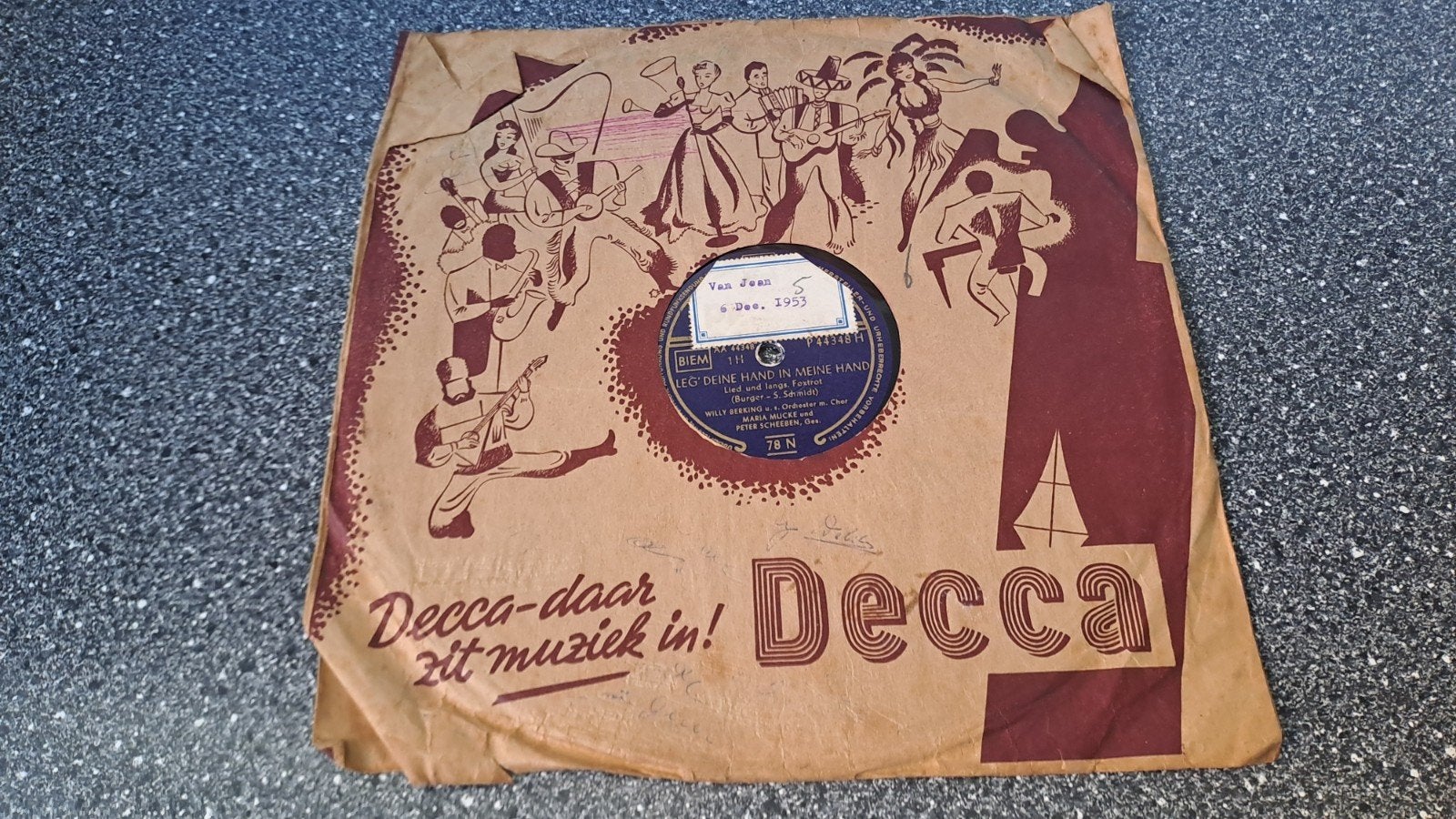 Vintage Philips 78 toeren plaat - Willy Berking, Ophalen of Verzenden, Gebruikt, 10 inch, Overige typen