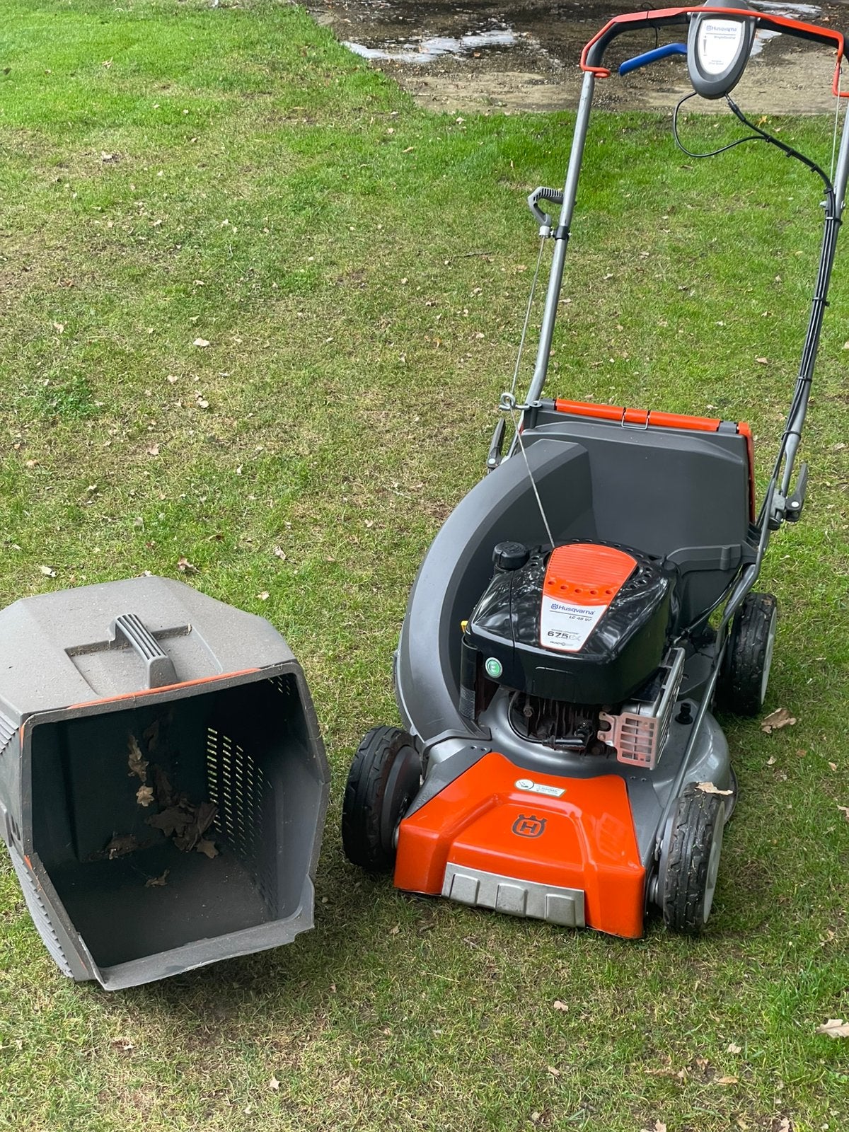 lc 48 ve husqvarna , Tuin en Terras, Ophalen, Cirkelmaaier, Gebruikt, Opvangbak