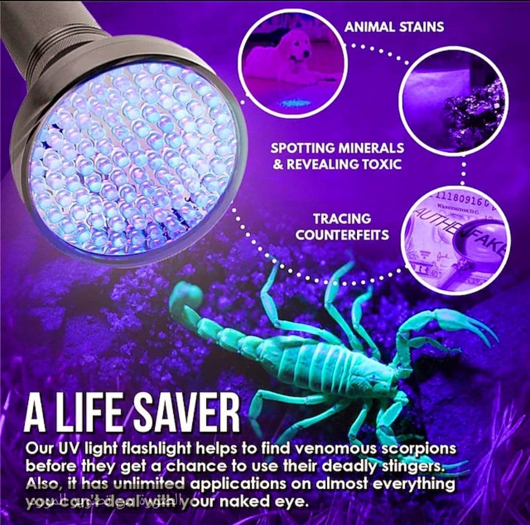Vansky UV Zaklamp 51 LED - Detecteert Vlekken & Meer, Ophalen of Verzenden, Nieuw, Batterij