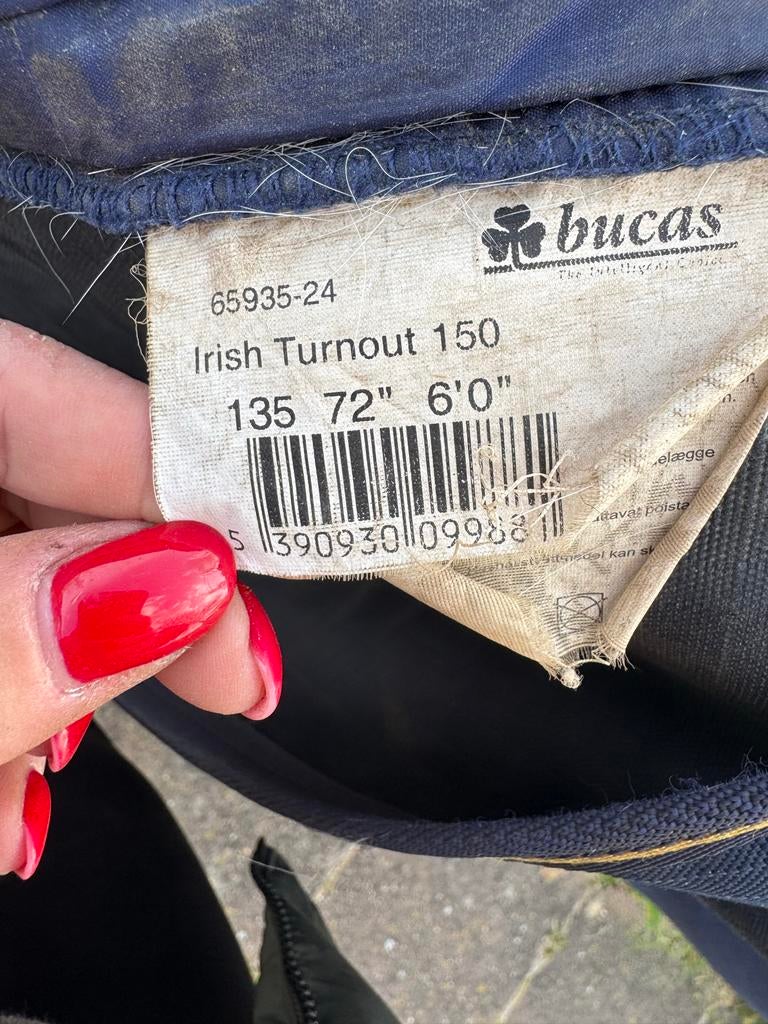 Bucas Irish Turnout 150 gr en 135 cm, Dieren en Toebehoren, Gebruikt, Ophalen, Bucas, Blauw