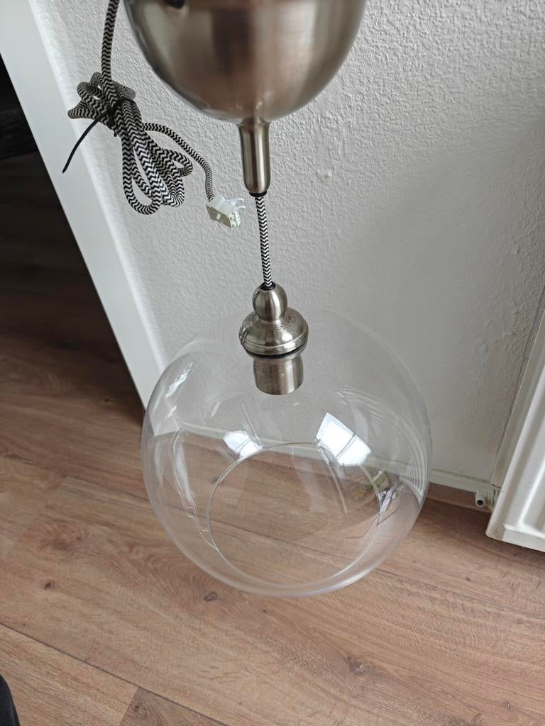 IKEA Hanglamp - Glazen Bol, Ophalen of Verzenden, Gebruikt, Glas, Modern, Scandinavisch