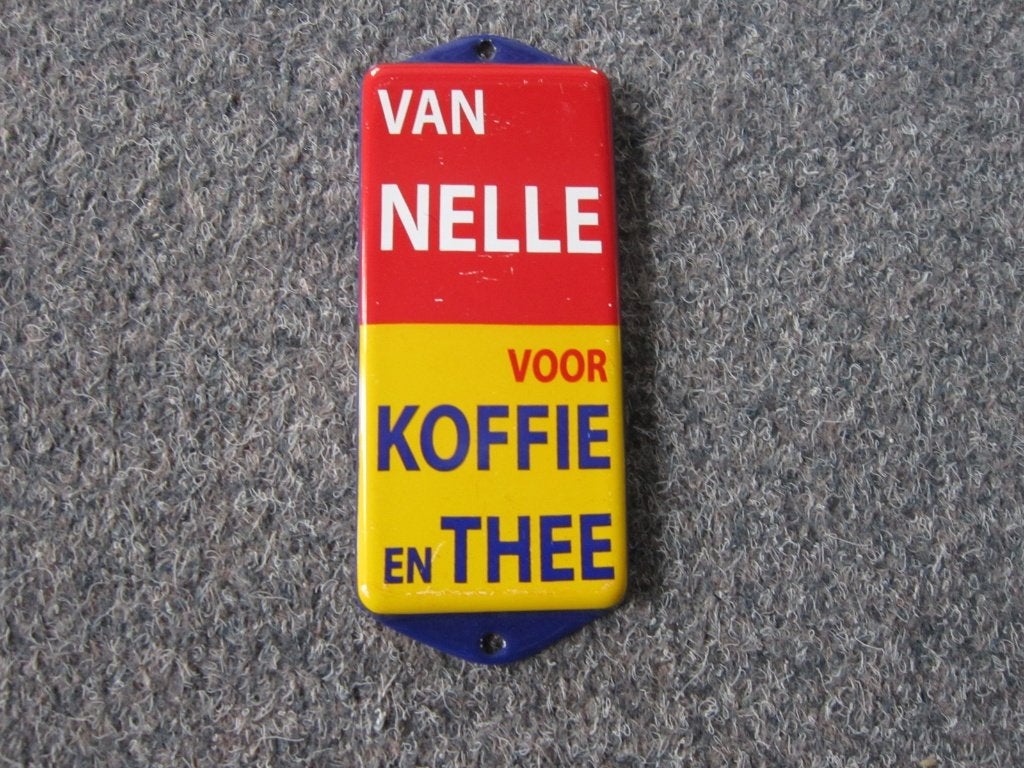 VAN NELLE EMAILLE RECLAMEBORD, Ophalen, Gebruikt, Reclamebord