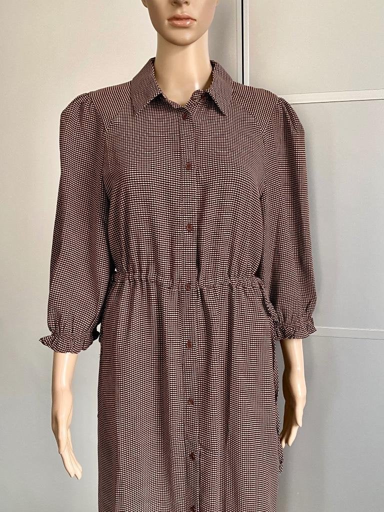 i312 Nieuw: Culture maat S=36/38 lange jurk maxi bruin/beige, Bruin, Nieuw, Ophalen of Verzenden, Maat 36 (S)