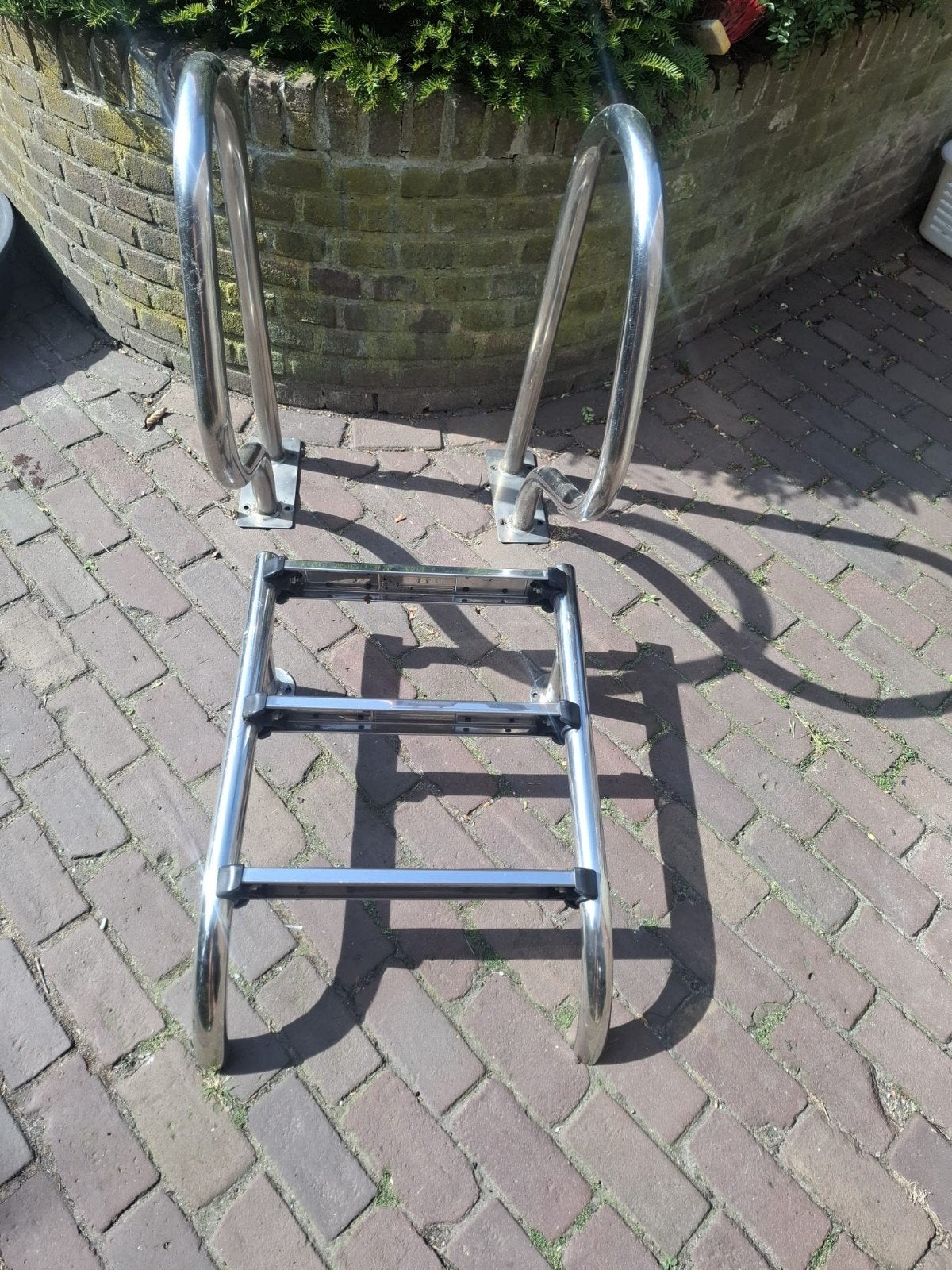 Zwembadtrap RVS 3 treden - gebruikt, Tuin en Terras, Zwembaden, Ophalen, Minder dan 200 cm, Opzetzwembad