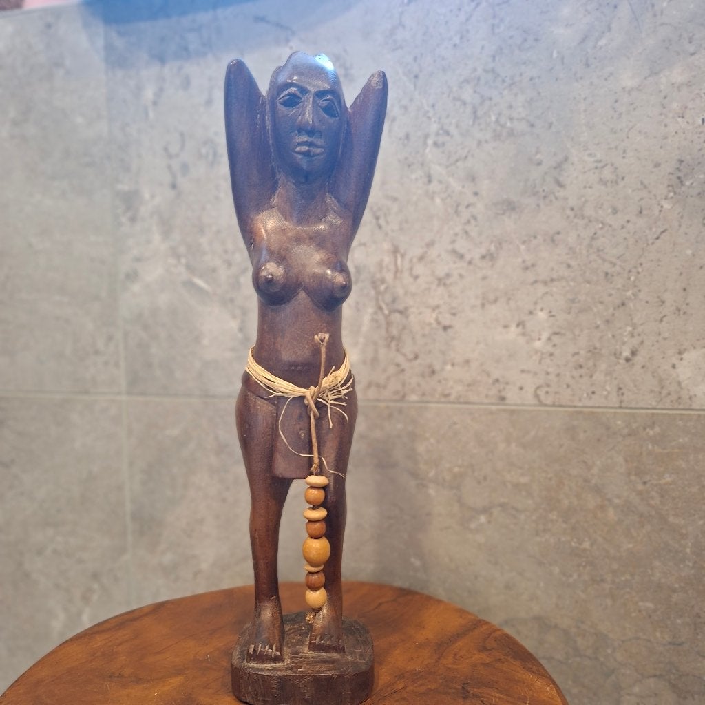 Houtsnijwerk Afrikaanse vrouw, Houtsnijwerk, Ophalen of Verzenden, Handgemaakt, 20 - 50 cm