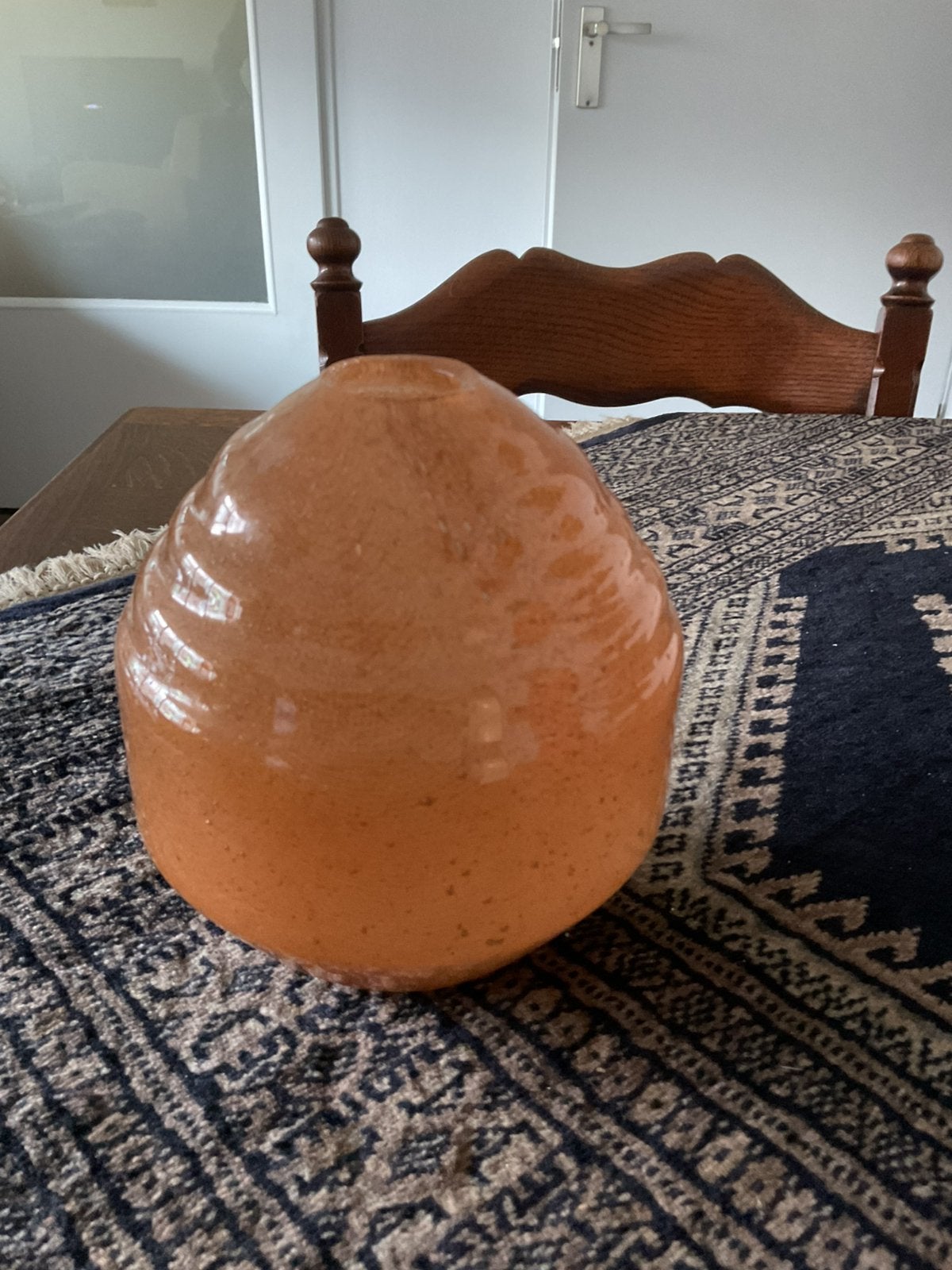 Oranje glazen vaas, Ophalen of Verzenden, Zo goed als nieuw, Oranje