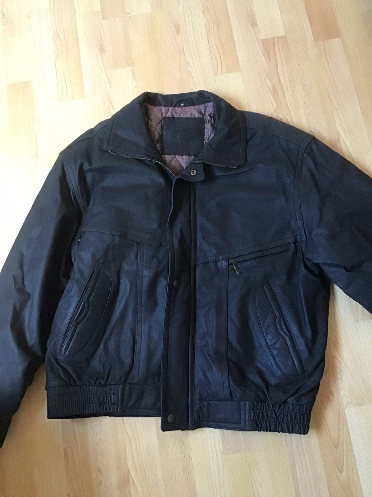 Leren jas, Ophalen of Verzenden, Zo goed als nieuw, Maat 56/58 (XL), Zwart