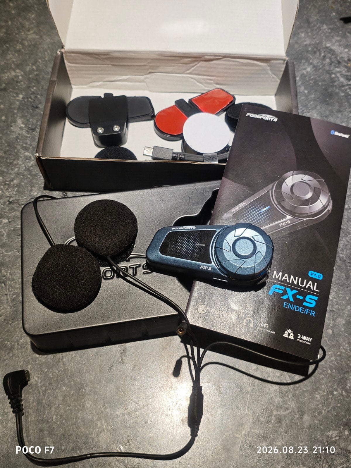 Fodsports FX-S Bluetooth Motorhelm Intercom Headset, Ophalen, Gebruikt