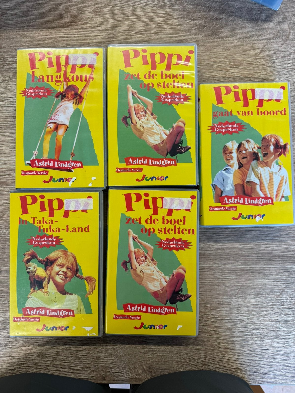 5x vhs videobanden Pippi Langkous, Gebruikt, Alle leeftijden, Ophalen of Verzenden, Kinderprogramma of -film