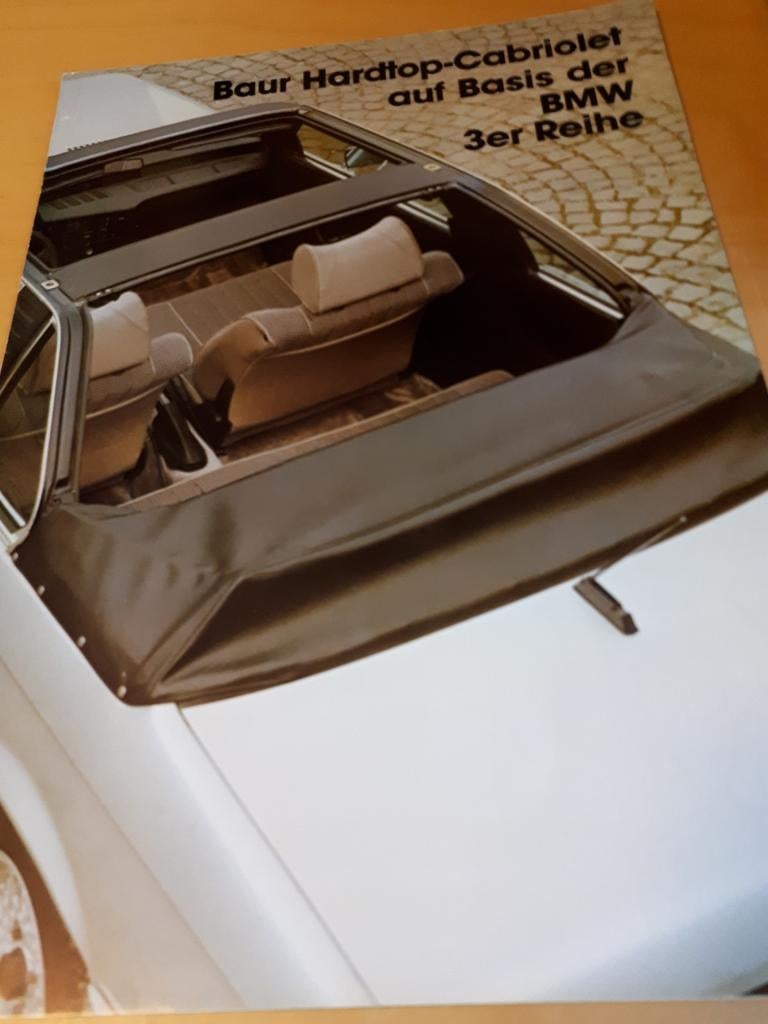 Baur BMW cabrio folder jaren 80 BMW e21 izgst éérste BMW 3, Boeken, Ophalen of Verzenden, Zo goed als nieuw, BMW