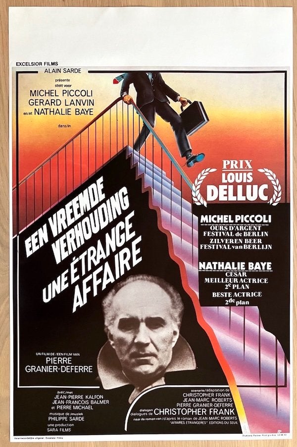 Une étrange affaire (1987) - Originele filmposter, Ophalen of Verzenden, Zo goed als nieuw, A1 t/m A3, Film en Tv