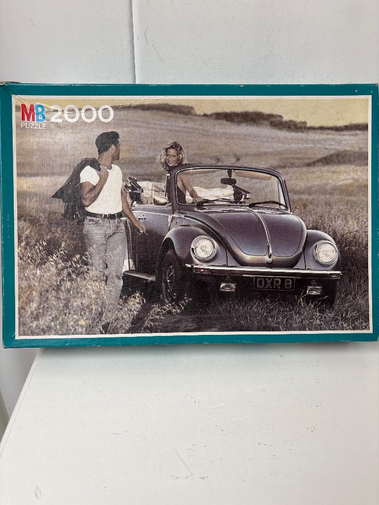 Puzzel MB 2000st VW Kever, Ophalen of Verzenden, Meer dan 1500 stukjes, Gebruikt, Legpuzzel