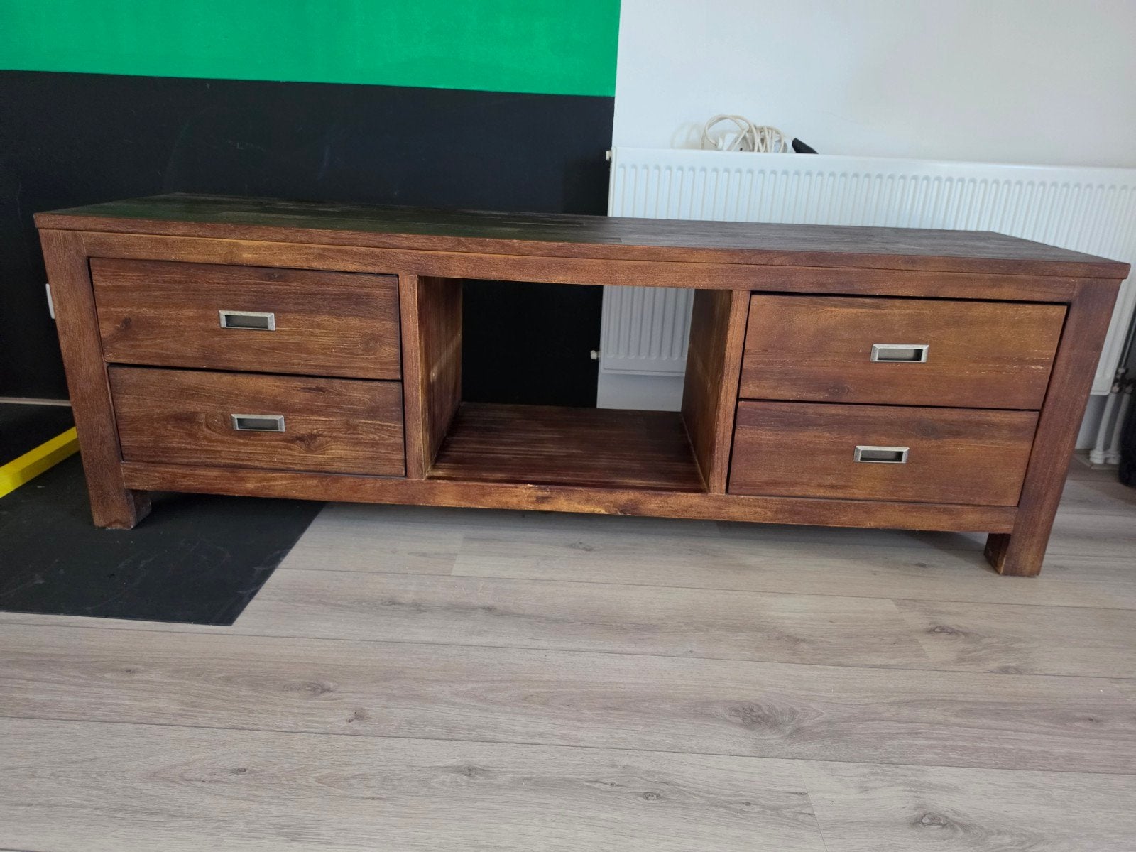 tv kast, Ophalen, 150 tot 200 cm, Teakhout, Zo goed als nieuw