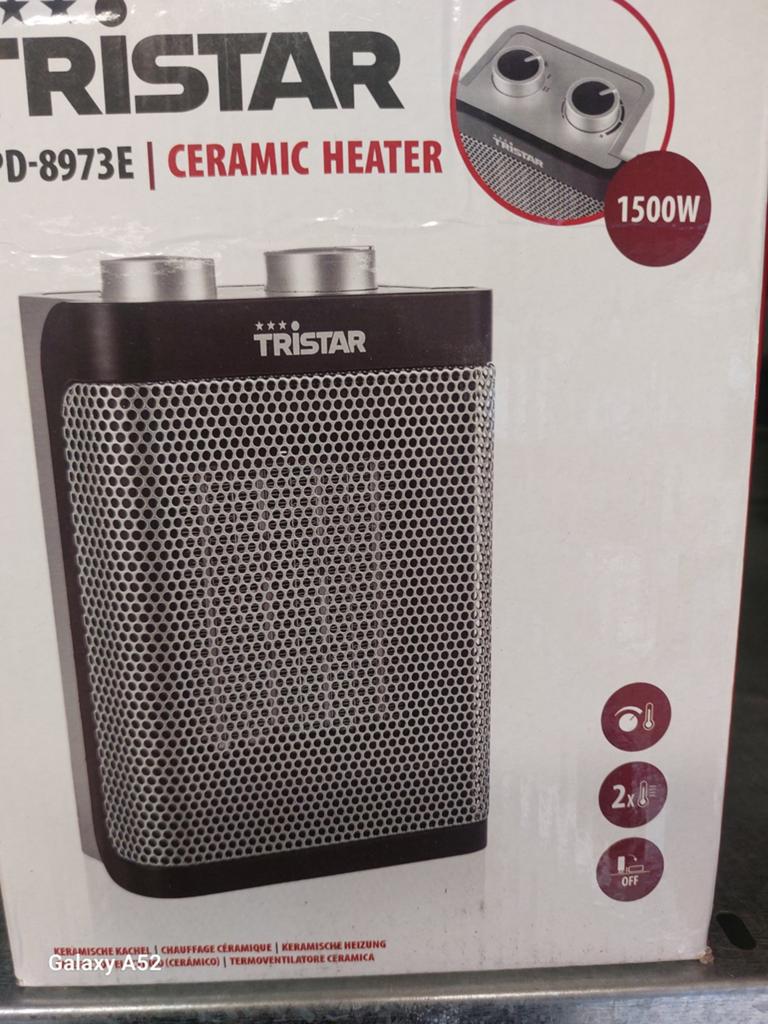 Tristar PD-8973E Keramische Kachel 1500W, Ophalen, Tafel- of Grondventilator, Minder dan 60 m³, 2 snelheden
