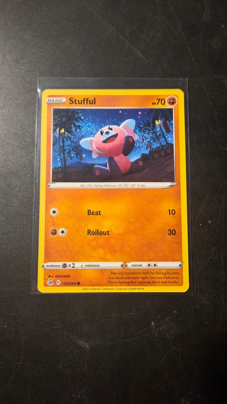Stufful 150/264 Fusion Strike Pokémon Kaart, Verzenden, Zo goed als nieuw, Losse kaart