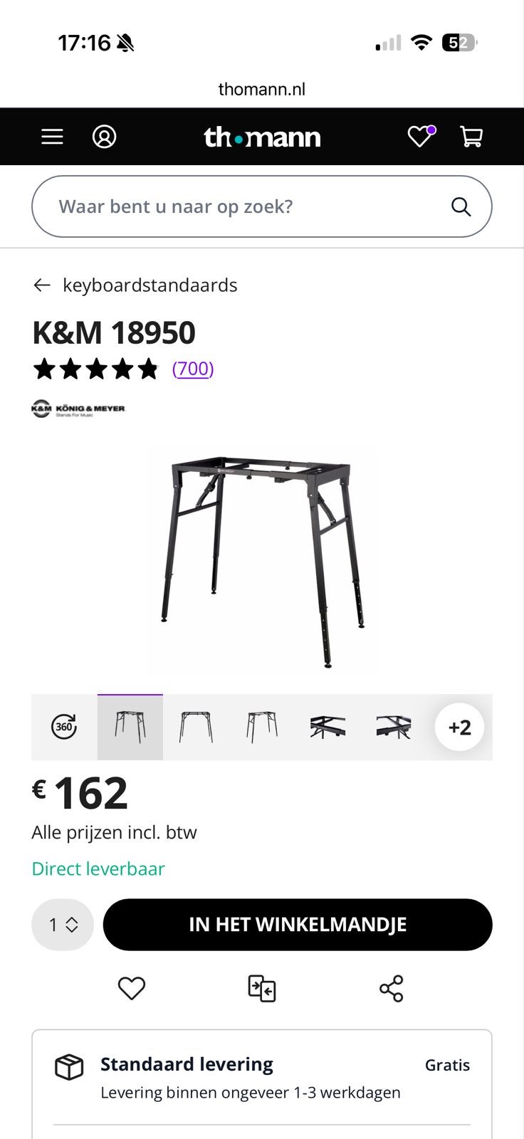 K&M 18950 Keyboardstandaard - Zo goed als nieuw, Muziek en Instrumenten, Ophalen, Zo goed als nieuw, Instrumentstandaard, Keyboard of Synthesizer