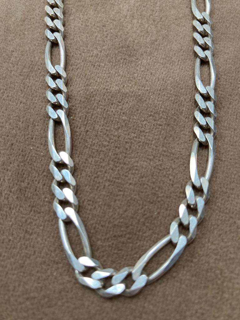 Zilveren heren ketting figaro, Ophalen of Verzenden, Gebruikt, Zilver, Zilver