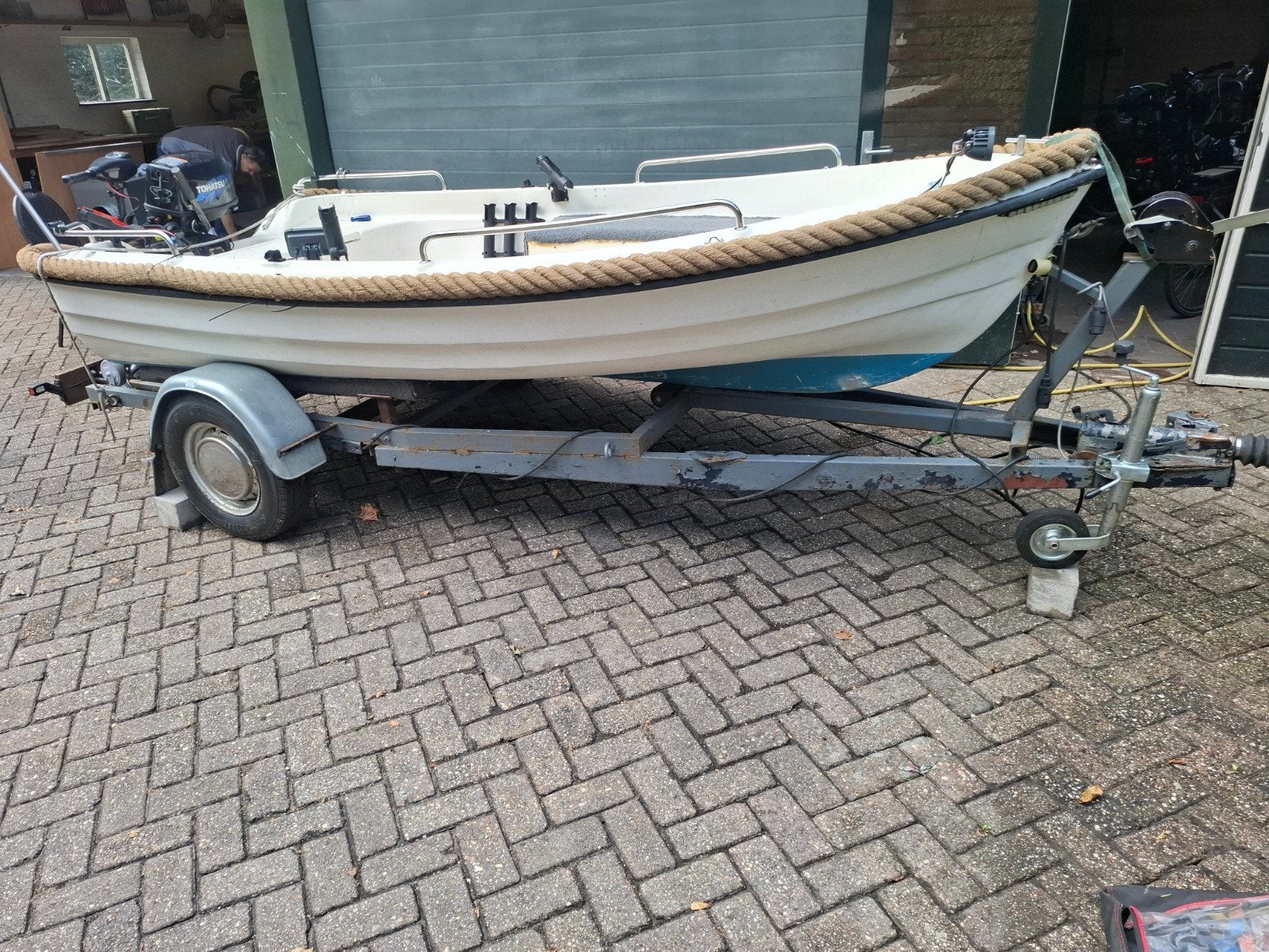 Leuke sloep met Tohatsu 5pk motor en trailer, Afdekzeil, Ophalen, Overige merken, Overige typen