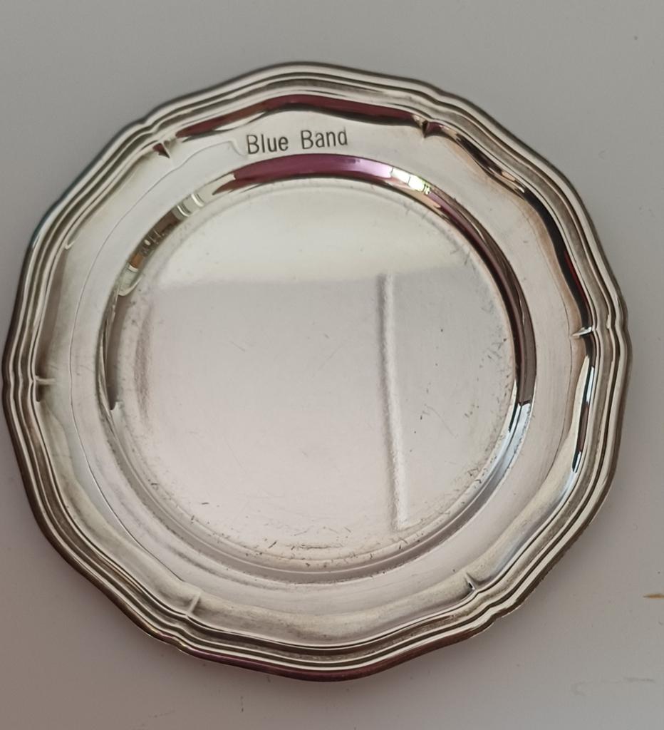 Vintage Zilverkleurig Schoteltje - Blue Band, Antiek en Kunst, Verzenden