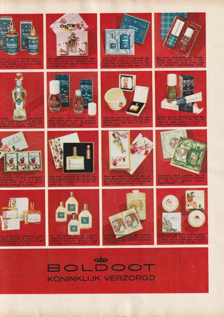 Retro reclame 1966 Boldoot mooiste geschenkdozen, Verzenden, Overige typen