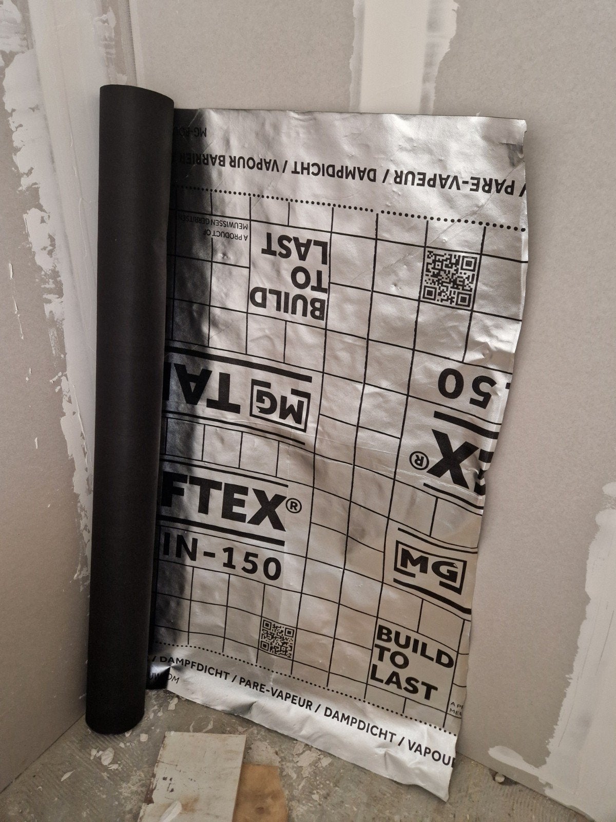 Dampdichte folie op rol, ca. 50m2, Doe-het-zelf en Verbouw, Isolatie en Afdichting, Nieuw, 15 m² of meer, Ophalen, Minder dan 4 cm