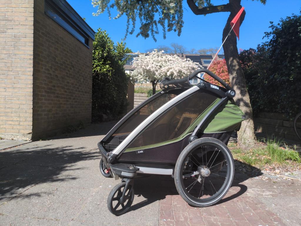 Thule Chariot Cab 2 Fietskar en Kinderwagen, Ophalen, Gebruikt, Opvouwbaar, Thule Chariot
