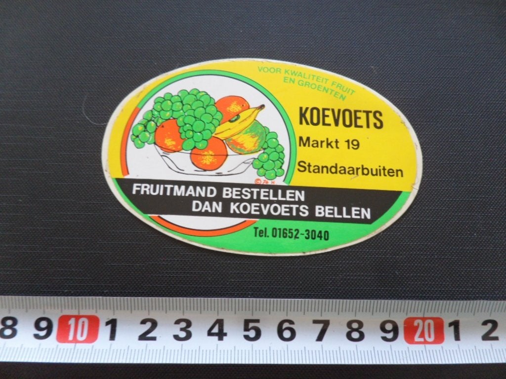 sticker standaarbuiten KOEVOETS fruitmand bestellen?, Ophalen, Zo goed als nieuw