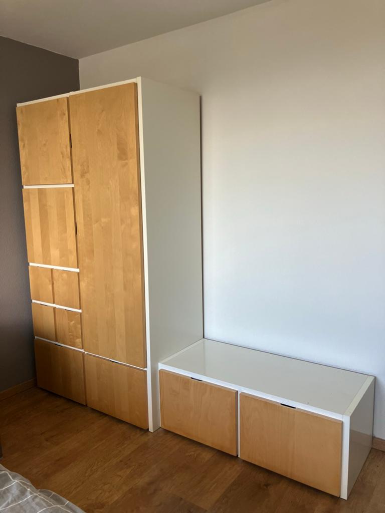 IKEA Kledingkast met lades en opbergbank, Ophalen, Gebruikt, 100 tot 150 cm, 200 cm of meer