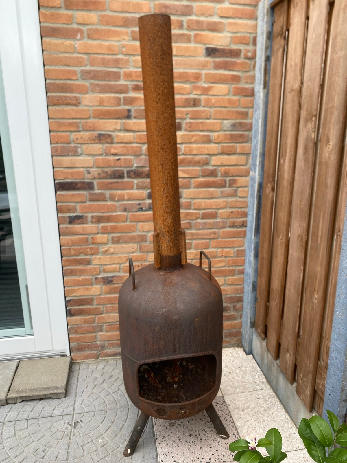 Robuuste gietijzeren vuurton, Tuin en Terras, Vuurkorven, Ophalen, Gebruikt, Vuurton