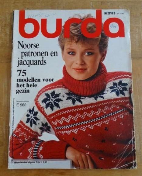 Burda breiboek E 562 Noorse patronen en jaquards 1981, Verzenden, Zo goed als nieuw, Breien, Patroon of Boek