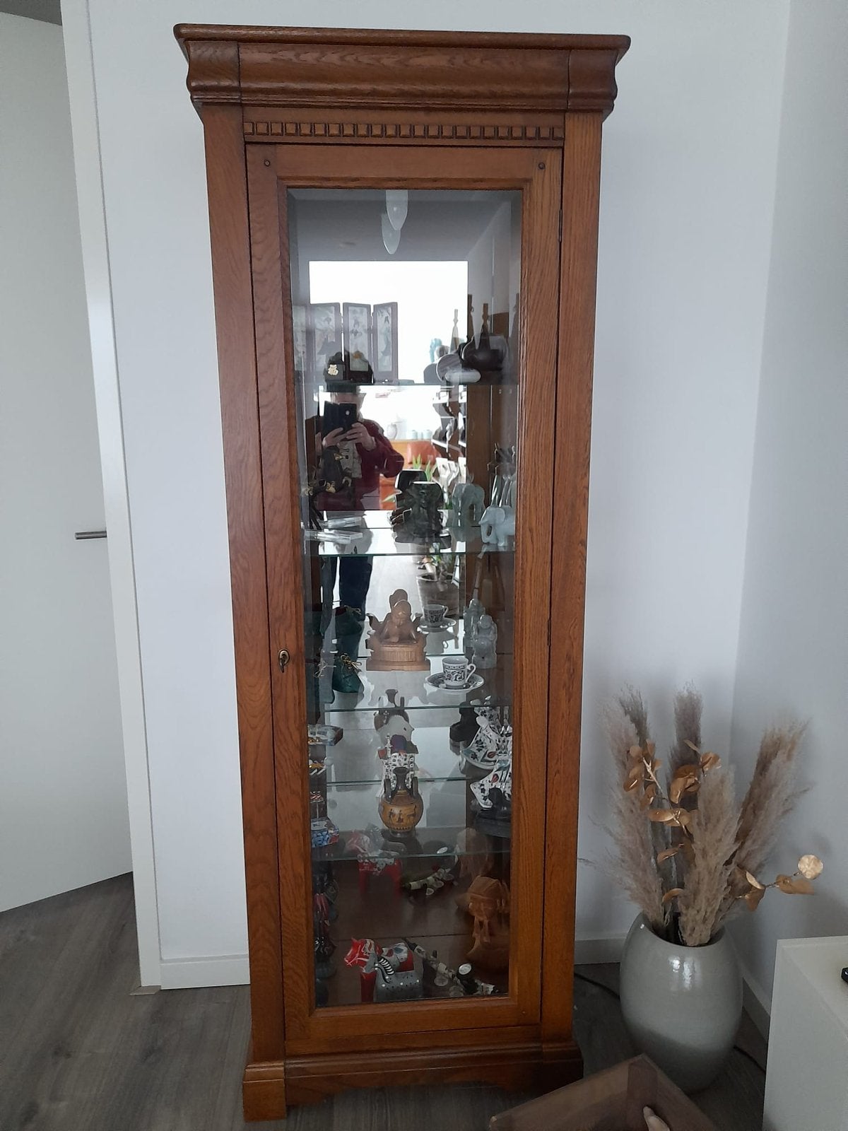 Vitrine kast eiken, Huis en Inrichting, Ophalen, Gebruikt, Eikenhout, 50 tot 100 cm