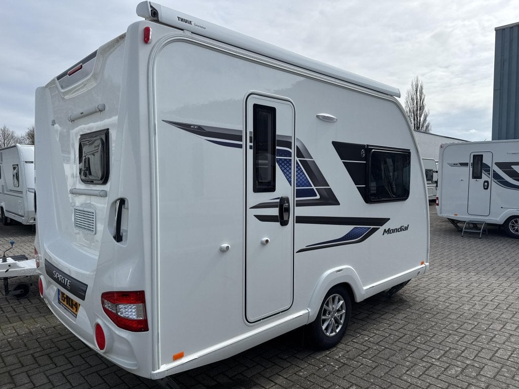 Sprite Mondial 370 EK Thule cassetteluifel, Caravans en Kamperen, Caravans, Standaardzit, Tot en met 2, Bedrijf, Schokbreker